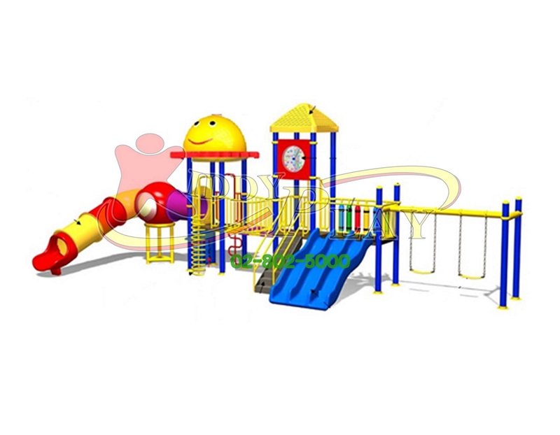 KPS6017 เครื่องเล่นสนามชุดหอนาฬิกา+ชิงช้า 2 ที่นั่ง